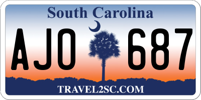 SC license plate AJO687