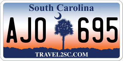 SC license plate AJO695