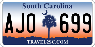 SC license plate AJO699