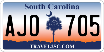SC license plate AJO705