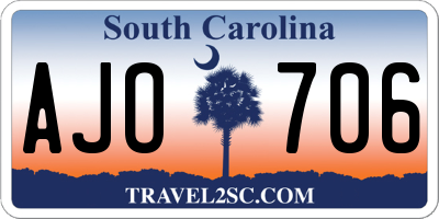 SC license plate AJO706