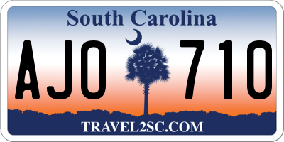 SC license plate AJO710