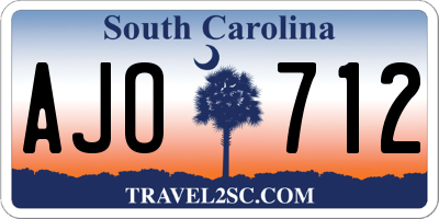 SC license plate AJO712