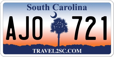 SC license plate AJO721
