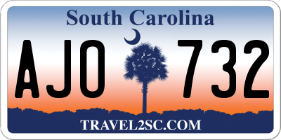 SC license plate AJO732