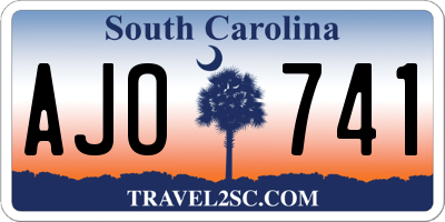 SC license plate AJO741