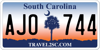SC license plate AJO744