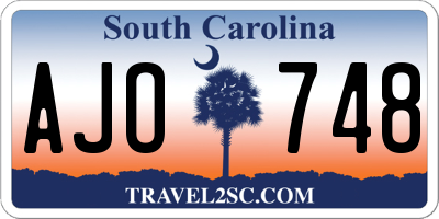 SC license plate AJO748