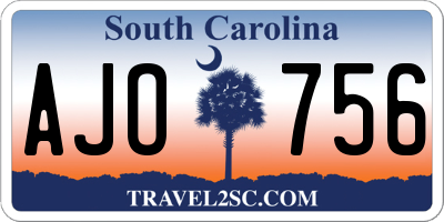 SC license plate AJO756