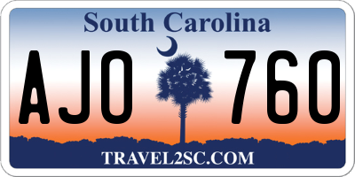 SC license plate AJO760