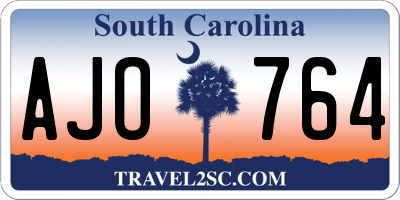 SC license plate AJO764