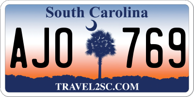 SC license plate AJO769