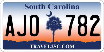 SC license plate AJO782