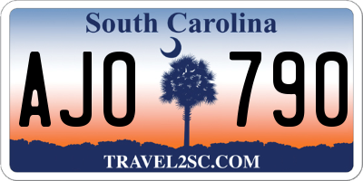 SC license plate AJO790
