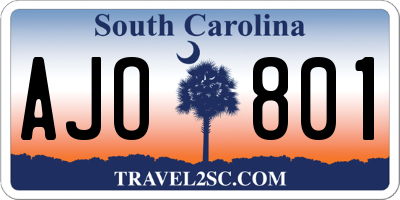 SC license plate AJO801