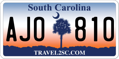 SC license plate AJO810