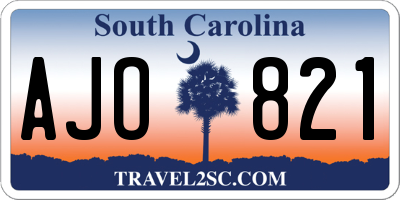 SC license plate AJO821