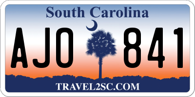 SC license plate AJO841