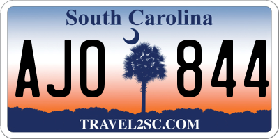 SC license plate AJO844