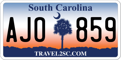 SC license plate AJO859