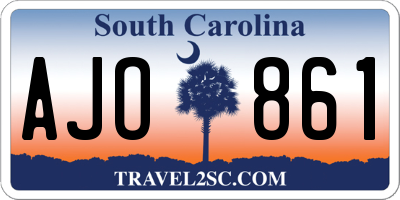 SC license plate AJO861