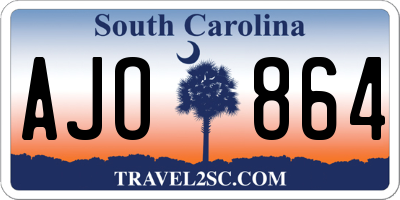 SC license plate AJO864