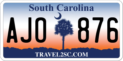 SC license plate AJO876
