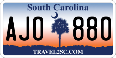 SC license plate AJO880