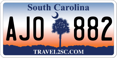 SC license plate AJO882
