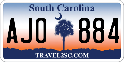 SC license plate AJO884