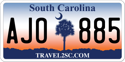 SC license plate AJO885