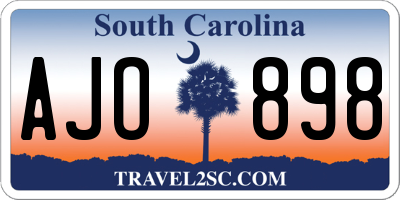 SC license plate AJO898
