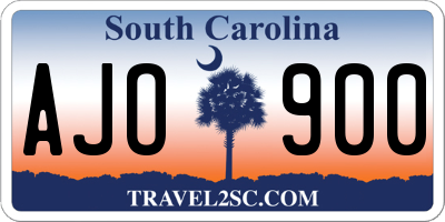 SC license plate AJO900