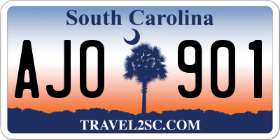 SC license plate AJO901