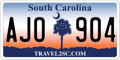SC license plate AJO904