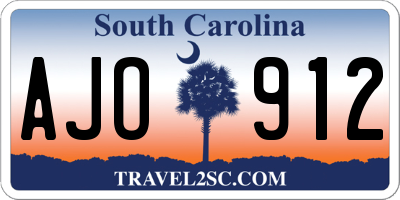 SC license plate AJO912