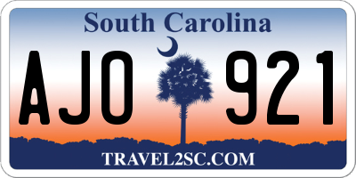 SC license plate AJO921