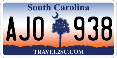 SC license plate AJO938