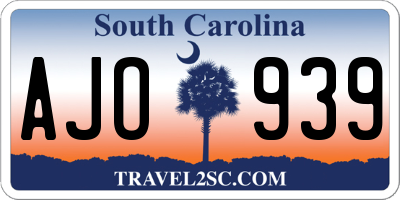 SC license plate AJO939
