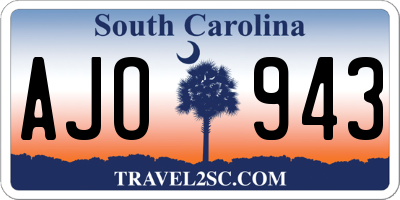 SC license plate AJO943