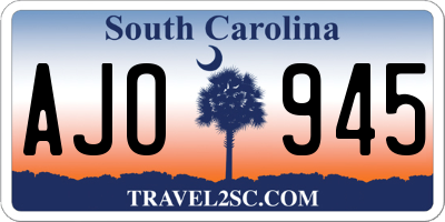 SC license plate AJO945