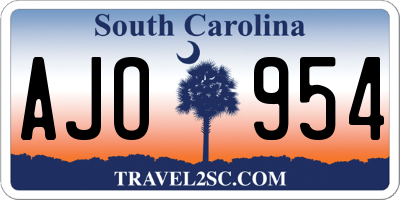 SC license plate AJO954