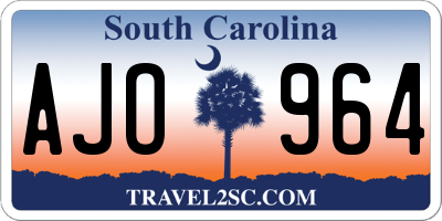 SC license plate AJO964