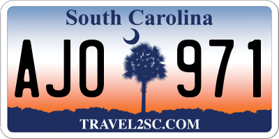 SC license plate AJO971