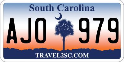 SC license plate AJO979