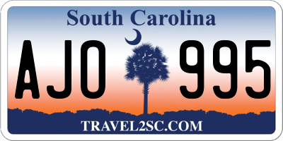 SC license plate AJO995