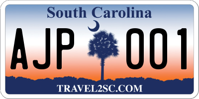 SC license plate AJP001