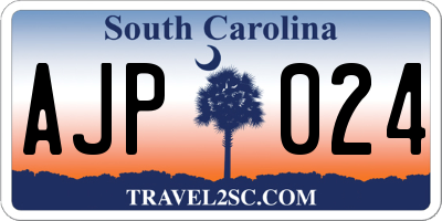 SC license plate AJP024
