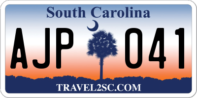 SC license plate AJP041