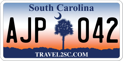SC license plate AJP042